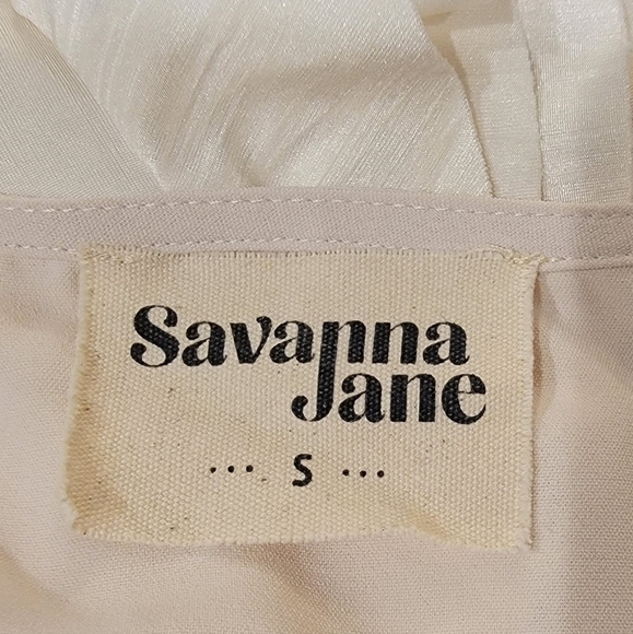Savanna Jane White Embroidered Summer Top Blouse women's size small - Picture 5 of 6